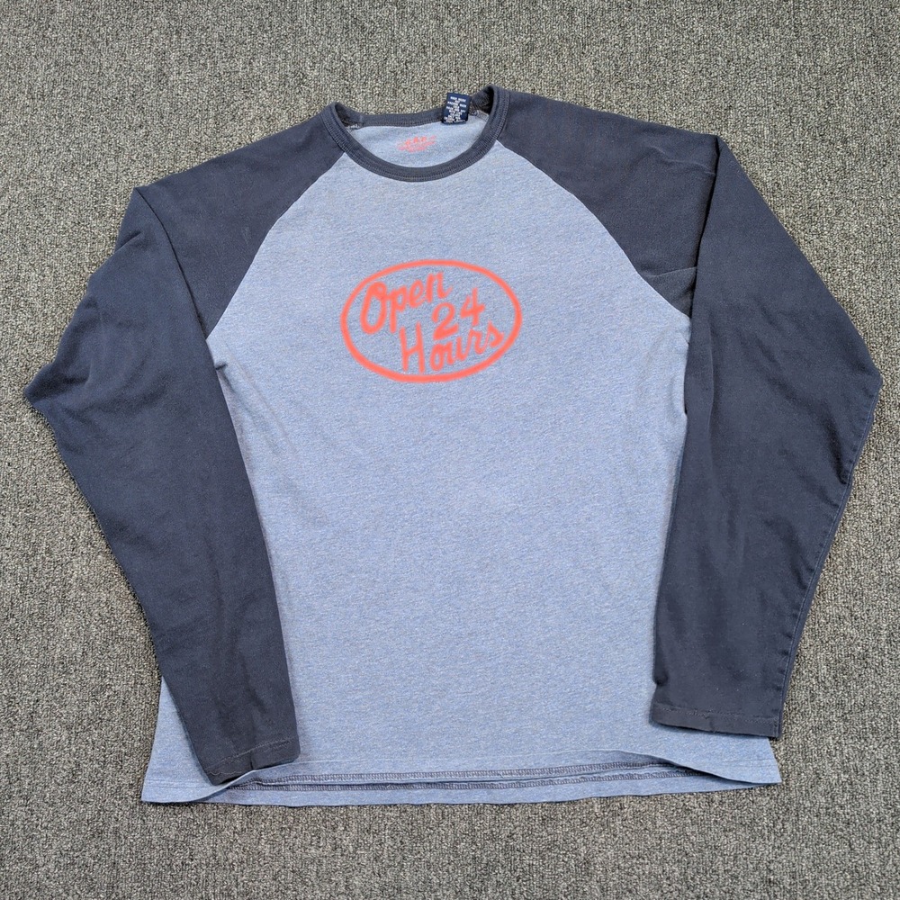 Gap Y2K Raglan Graphic Tee Size M Blue Cotton Baseball Shirt Retro Streetwear